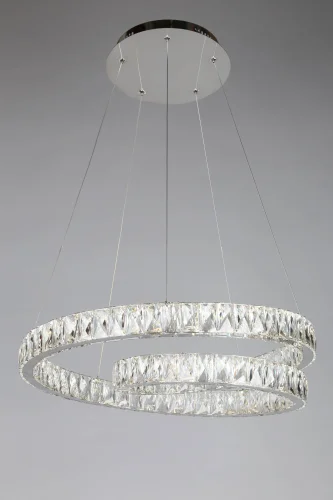 Люстра с пультом Zuari OML-46903-86 Omnilux прозрачная на 1 лампу, основание хром в стиле хай-тек с пультом кольца фото 2