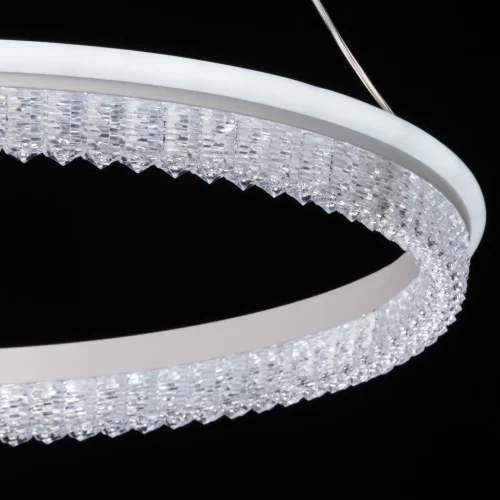 Светильник подвесной LED с пультом Ральф 675016201 DeMarkt прозрачный на 1 лампу, основание белое в стиле кольца с пультом фото 6