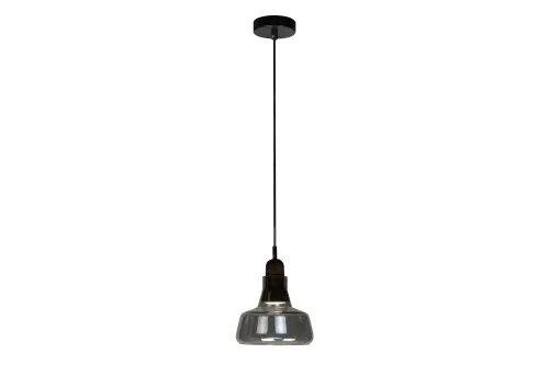 Светильник подвесной Puro AP9006-1B GR iLamp серый чёрный 1 лампа, основание чёрное в стиле современный 
