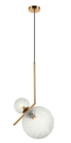 Светильник подвесной Zaira 2097/00/02P Stilfort прозрачный 2 лампы, основание бронзовое в стиле модерн шар