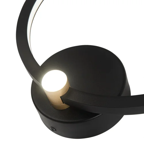 Бра LED Errai A2195AP-1BK Arte Lamp чёрный на 1 лампа, основание чёрное в стиле хай-тек современный кольца фото 3