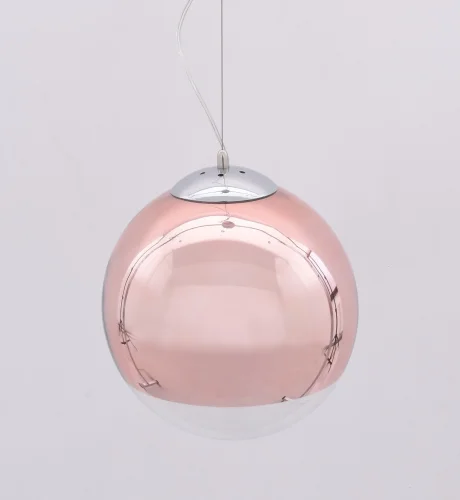 Светильник подвесной Ibiza LDP 108-300 R.GD Lumina Deco розовый прозрачный 1 лампа, основание розовое в стиле современный шар фото 3