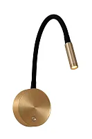 Бра с выключателем LED Asja 41206/03/02 Lucide латунь матовый золото на 1 лампу, основание матовое золото латунь в стиле современный гибкая ножка для чтения