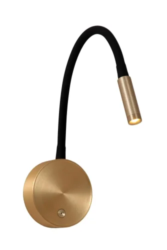 Бра с выключателем LED Asja 41206/03/02 Lucide латунь матовый золото на 1 лампу, основание матовое золото латунь в стиле современный гибкая ножка для чтения