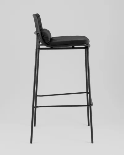 Стул барный Louran с подушкой, чёрный УТ000040188 Stool Group, чёрный/экокожа, ножки/металл/чёрный, размеры - ***** фото 3