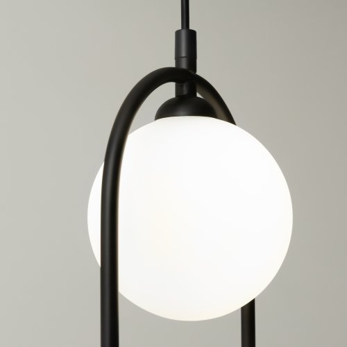Светильник подвесной Ring MOD013PL-02B Maytoni белый на 2 лампы, основание чёрное в стиле современный шар фото 6