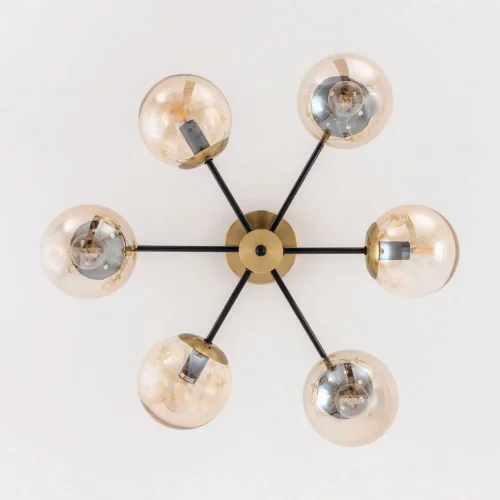 Люстра потолочная Шарлиз CL143163 Citilux прозрачная на 6 ламп, основание бронзовое в стиле современный шар фото 6