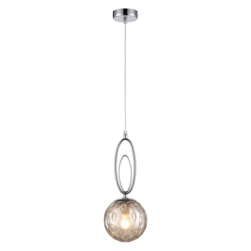 Светильник подвесной Phlox VL5853P01 Vele Luce янтарный на 1 лампу, основание хром в стиле современный шар