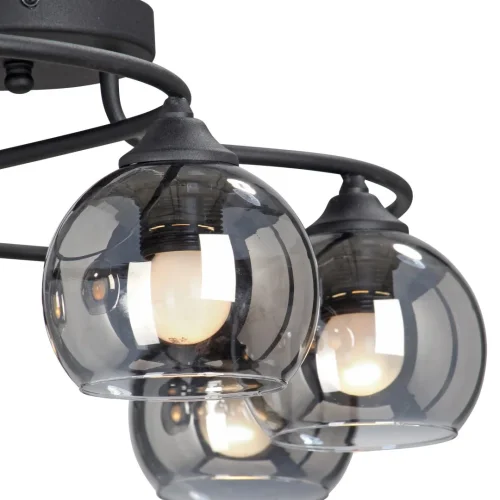 Люстра потолочная V4965-1/6PL Vitaluce чёрная серая на 6 ламп, основание чёрное в стиле арт-деко шар фото 2 Люстра потолочная V4965-1/6PL Vitaluce чёрная серая на 6 ламп, основание чёрное в стиле арт-деко шар фото 2