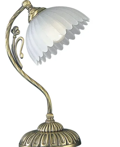 Настольная лампа P 1825 Reccagni Angelo белая 1 лампа, основание античное бронза латунь металл в стиле классический  фото 2