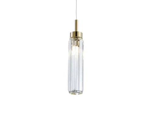 Светильник подвесной 4521/S gold Newport прозрачный 1 лампа, основание золотое в стиле американский современный классический трубочки фото 2