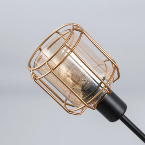 Люстра подвесная Таверна CL542162 Citilux прозрачная бронзовая янтарная на 6 ламп, основание чёрное в стиле кантри  фото 3