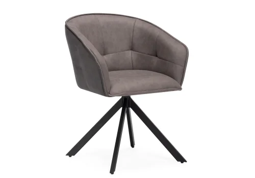 Кресло Дарк крутящиеся серое / графит / черное 571397 Woodville, серый/искусственная замша, ножки/металл/чёрный, размеры - ****720*760мм фото 2
