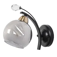 Бра Stella MR1730-1W MyFar чёрный серый 1 лампа, основание чёрное в стиле современный 