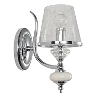 Бра BETIS AP1 Crystal Lux прозрачный 1 лампа, основание хром в стиле арт-деко 