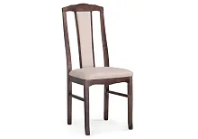 Деревянный стул Гроджин бежевый / орех 528934 Woodville, бежевый/велюр, ножки/массив березы дерево/орех, размеры - ****420*500