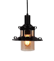 Светильник подвесной лофт Capri LDP 11328-1 BK Lumina Deco янтарный чёрный 1 лампа, основание чёрное в стиле лофт 