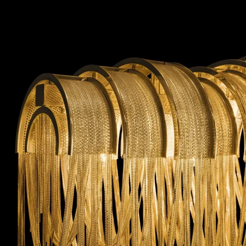 Люстра подвесная Volver 10404/720L GD LOFT IT золотая на 5 ламп, основание золотое в стиле арт-деко цепочки фото 10