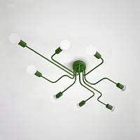 Люстра потолочная SCHEME HACKY 102024-26 ImperiumLoft зелёная на 8 ламп, основание зелёное в стиле современный 