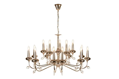 Люстра подвесная Dames 1020-10+5 GD iLamp без плафона на 15 ламп, основание золотое в стиле американский современный фото 2 Люстра подвесная Dames 1020-10+5 GD iLamp без плафона на 15 ламп, основание золотое в стиле американский современный фото 2