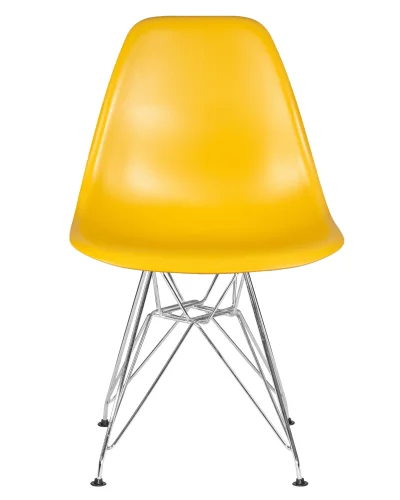 Стул обеденный 638APP-LMZL DSR, цвет сиденья горчичный (Y-03), цвет основания хромированная сталь Dobrin, жёлтый/, ножки/металл/хром, размеры - ****460*535 фото 7