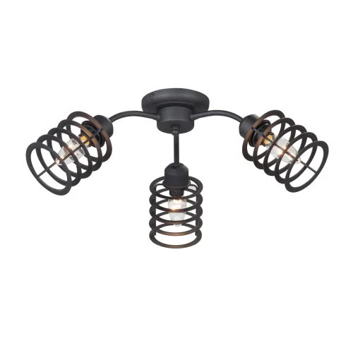 Люстра потолочная V4916-1/3PL Vitaluce без плафона на 3 лампы, основание чёрное в стиле лофт 