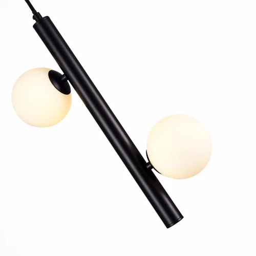 Светильник подвесной Asolo SL1185.403.02 ST-Luce белый 2 лампы, основание чёрное в стиле современный шар фото 3