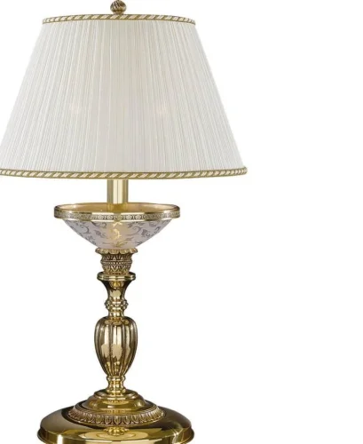 Настольная лампа P 6502 G Reccagni Angelo белая 2 лампы, основание золотое латунь металл в стиле классический  фото 2
