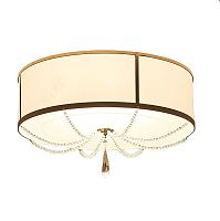 Люстра потолочная 4105/PL gold Newport белая прозрачная на 5 ламп, основание золотое в стиле современный 