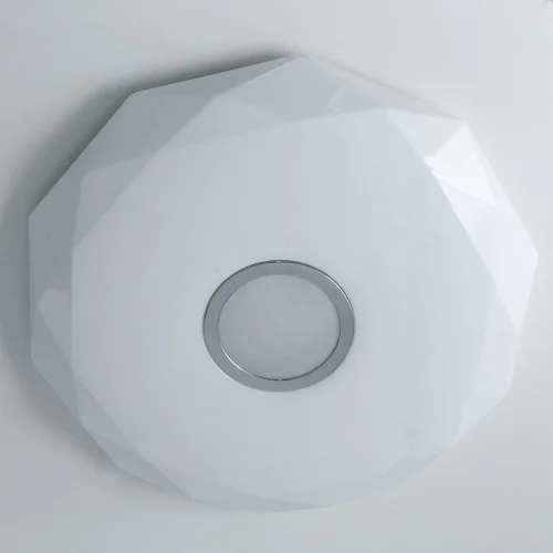 Светильник потолочный LED с пультом с Алисой Диамант Смарт CL713A80G Citilux белый 1 лампа, основание белое в стиле современный с пультом фото 5