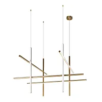 Светильник подвесной LED Coordinates 10393/B LOFT IT белый матовый золото на 8 ламп, основание матовое золото в стиле хай-тек 