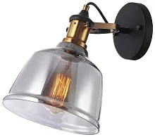 Бра настенный лофт 391-521-01 Velante серый прозрачный 1 лампа, основание чёрное в стиле лофт 