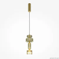 Светильник подвесной LED Level MOD253PL-L18BS3K1 Maytoni янтарный на 1 лампу, основание латунь в стиле современный арт-деко выдувное