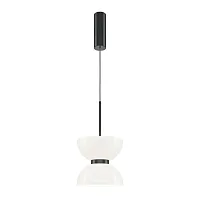 Светильник подвесной LED Kyoto MOD178PL-L11B3K Maytoni белый 1 лампа, основание чёрное в стиле современный арт-деко 