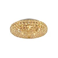Люстра хрустальная KING PL5 ORO Ideal Lux прозрачная золотая на 5 ламп, основание золотое в стиле современный 