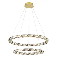 Светильник подвесной LED Citrus LSP-7158 Lussole прозрачный 2 лампы, основание золотое в стиле современный кольца