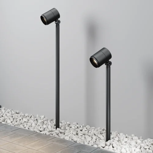Парковый светильник LED Spira O497FL-L12B3K1 Maytoni уличный IP65 чёрный на 1 лампу, плафон чёрный в стиле современный хай-тек LED фото 7