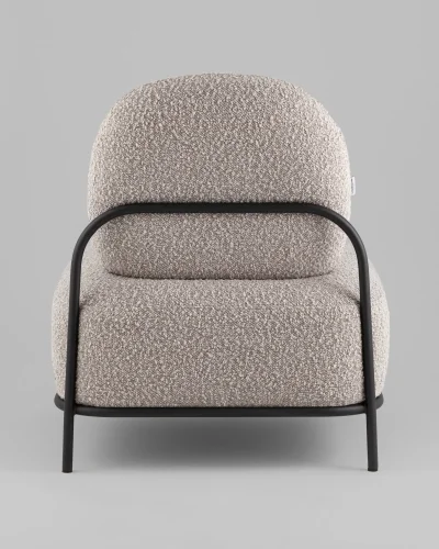 Кресло Стоун new ткань букле серо-бежевый УТ000039996 Stool Group, серый/букле, ножки/металл/чёрный, размеры - *****мм фото 4