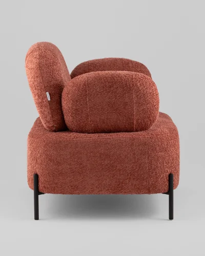 Кресло Кэнди ткань букле коралловый УТ000040025 Stool Group, розовый/букле, ножки/металл/чёрный, размеры - *790*790**860*мм фото 6