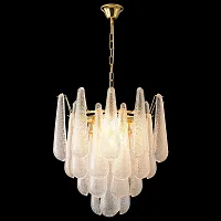 Люстра подвесная FONTAIN SP8 GOLD Crystal Lux прозрачная на 8 ламп, основание золотое в стиле современный 