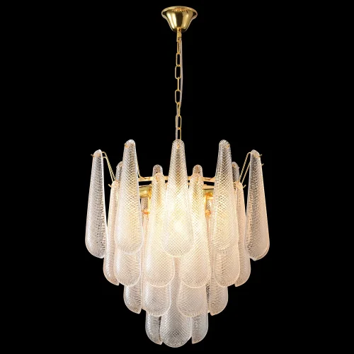 Люстра подвесная FONTAIN SP8 GOLD Crystal Lux прозрачная на 8 ламп, основание золотое в стиле современный 
