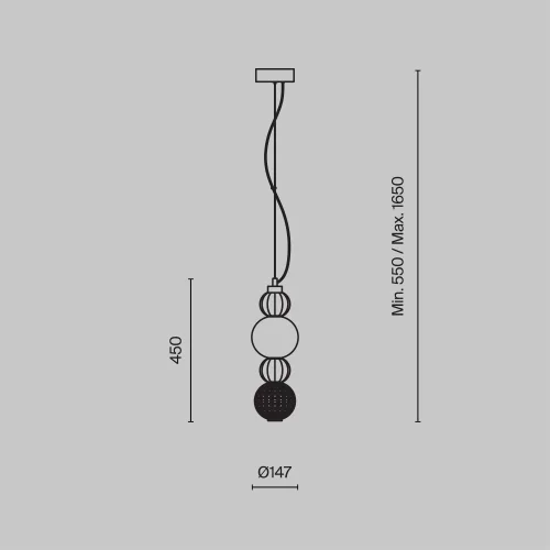 Светильник подвесной LED Collar P069PL-L17CH3K Maytoni прозрачный на 1 лампу, основание хром в стиле современный шар фото 3