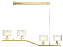 Светильник подвесной 4404/S gold Newport прозрачный 4 лампы, основание золотое в стиле американский модерн классика 