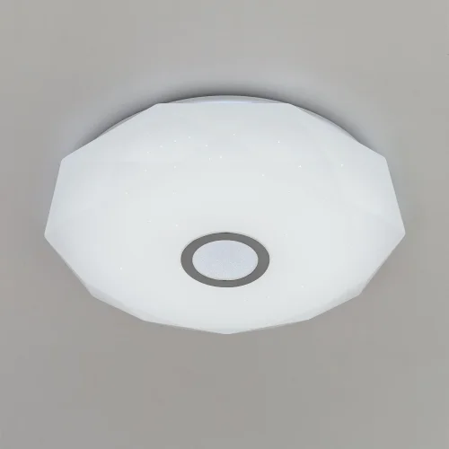 Светильник потолочный LED с пультом с Алисой Диамант Смарт CL713A60G Citilux белый 1 лампа, основание белое в стиле современный с пультом фото 3