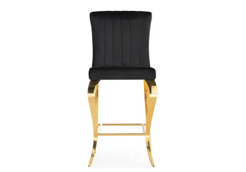Полубарный стул Joan black / gold 15388 Woodville, чёрный/велюр, ножки/металл/золотой, размеры - ****470*640 фото 2