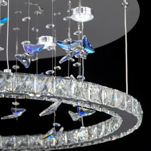 Люстра потолочная LED с пультом Etera CL322050 Citilux прозрачная на 1 лампу, основание хром в стиле современный хай-тек флористика с пультом фото 9