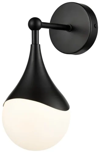 Бра 362-021-01 Velante белый на 1 лампа, основание чёрное в стиле современный 