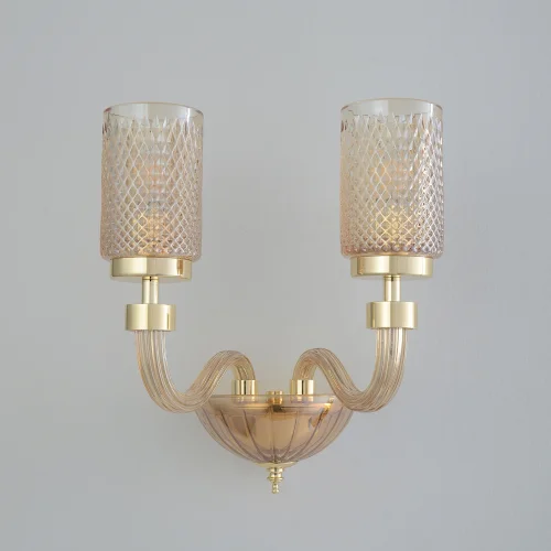 Бра SILVESTRO AP2 AMBER Crystal Lux янтарный золотой на 2 лампы, основание янтарное золотое в стиле классический фото 3