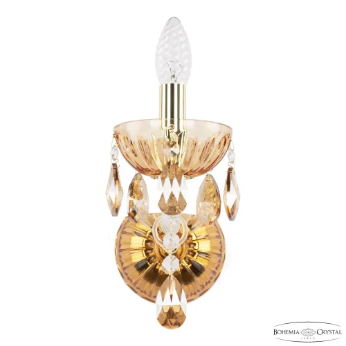Бра 5413B/1/165 G Amber/M-1H K721 Bohemia Ivele Crystal без плафона на 1 лампа, основание золотое прозрачное в стиле классический sp