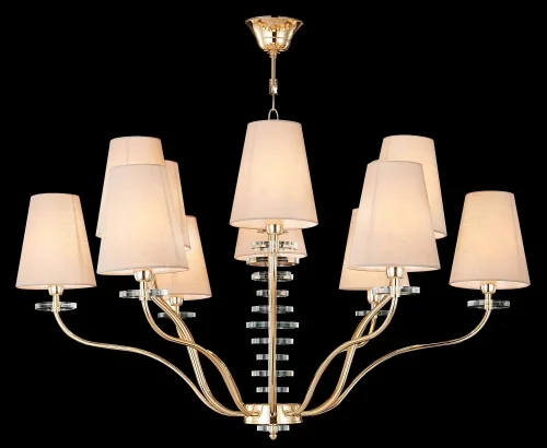 Люстра подвесная ARMANDO SP6+6 GOLD Crystal Lux бежевая на 12 ламп, основание золотое в стиле современный фото 2